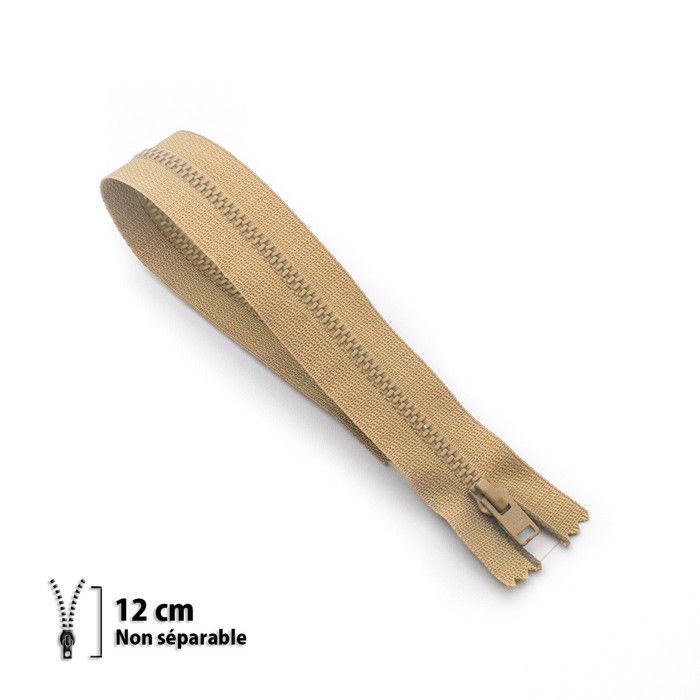 Fermeture éclair jupe Z12 - Non séparable métallique 4mm - 12 cm