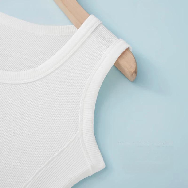 Yiershuang Women's Summer Thin Ribbed Slim Fit Tank Top