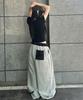 FUZZY SCAN Camo Waist Curved Balloon Pants Black