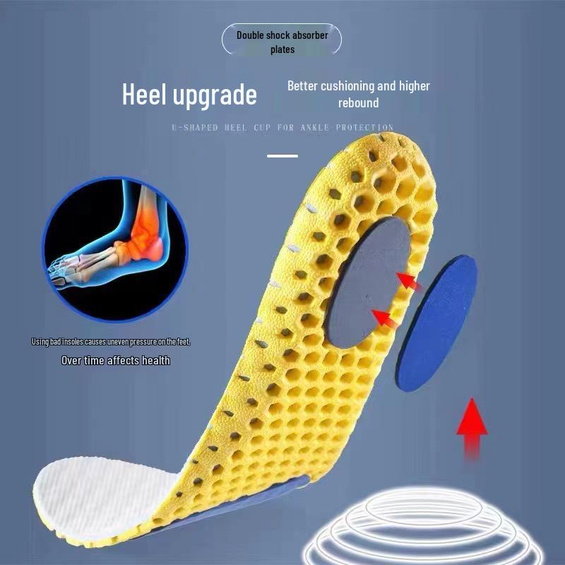 Unisex High Elastic Shock-Absorbing Breathable Insoles for Sports, Running, Basketball, and Military Training