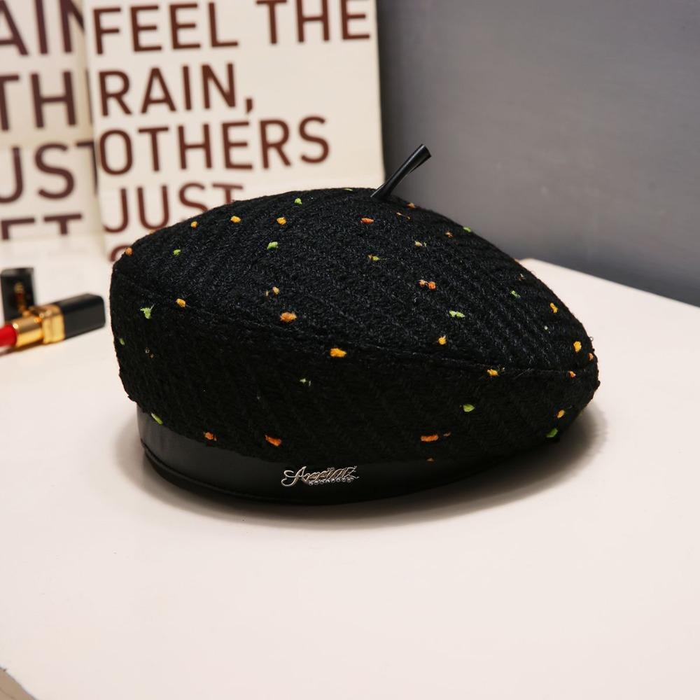 Black Beret Ladies' Beret - New Autumn/Winter Style - Elegant Octagonal Artist's Hat