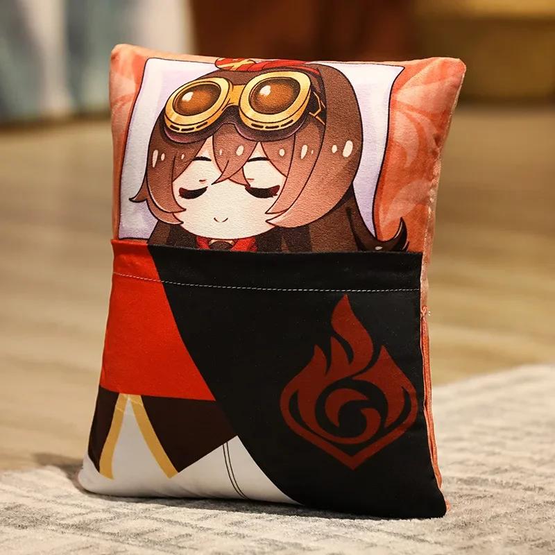 

36x27cm Genshin Impact Plush Toy Kawaii throw pillow plush Tiwat Zoo Yae Miko Tartaglia Thoma Ganyu Diluc Plush Pillow Cartoon