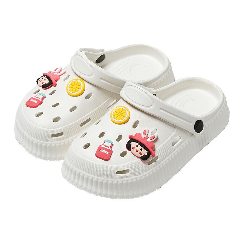 Summer New Couple Beach Sandals Breathable Hole Shoes Thick Sole Hollow Outer Slippers Women
