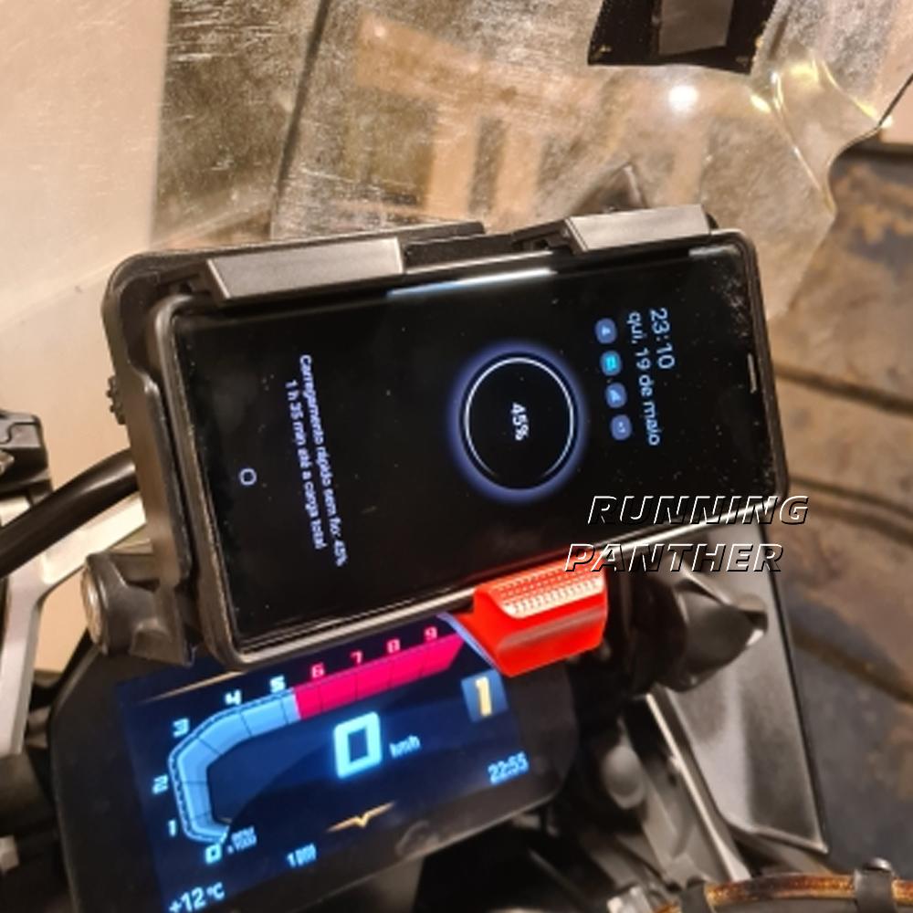 Motorcycle GPS Phone Holder USB Wireless Charging Navigation Bracket Base Lossless Port For BMW R1200RT R1250RT R 1200 1250 RT