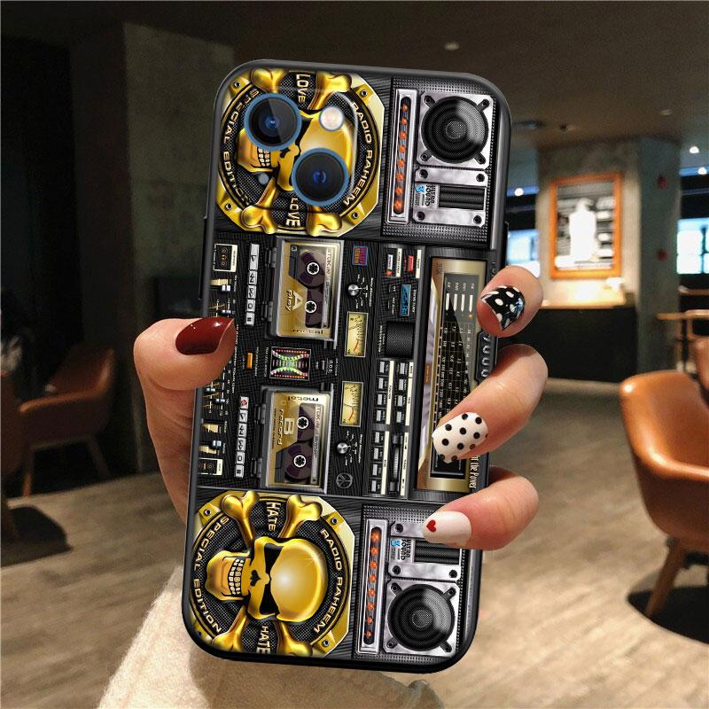 Cassette Vintage Boombox Tape New High-End Shell Phone Case for iPhone SE X XS XR 16E 11 17 Pro Max 8 7 6 6s Plus Air