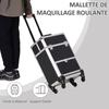Makeup Trolley Suitcase Cosmetic Vanity Case With Adjustable Telescopic Handle 34L X 25W X 62H Cm Aluminum Black