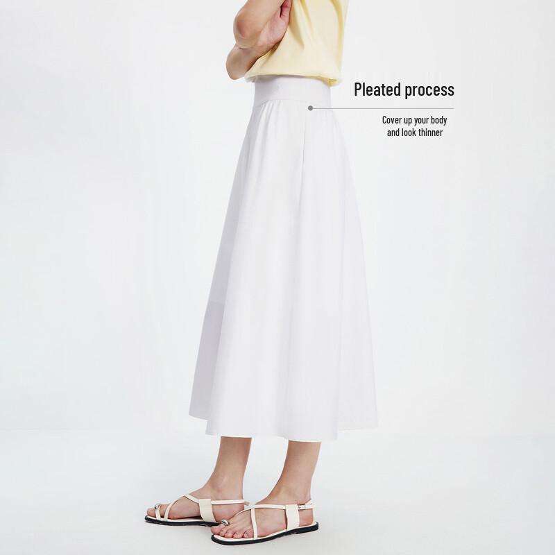 Navigare Women's Pleated A-Line Long Skirt