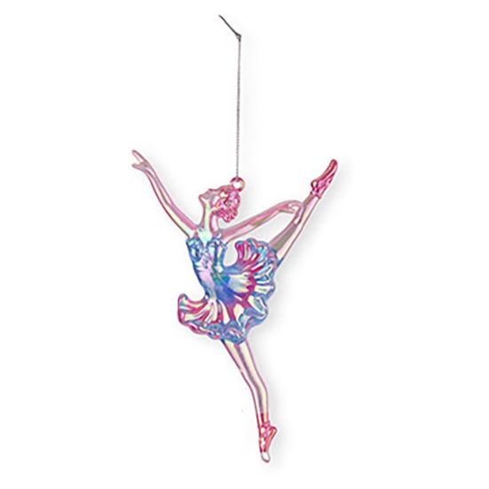 Winter Acrylic Christmas Ornaments Colorful Snowflake Ballerina Dancer Feather Hanging Ornaments