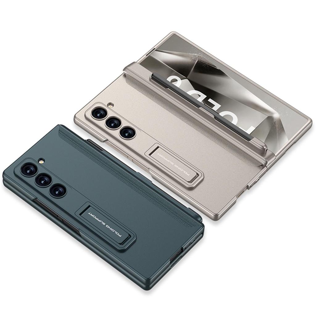 Samsung Fold6 Pen Slot Case: Cross-Border Folding, Magnetic Flip, Hinge Protection.