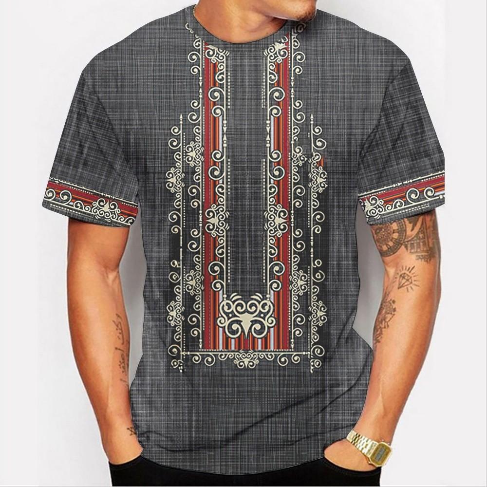 Men's Graphic Design Round Neck Long Sleeved Sports T-shirt