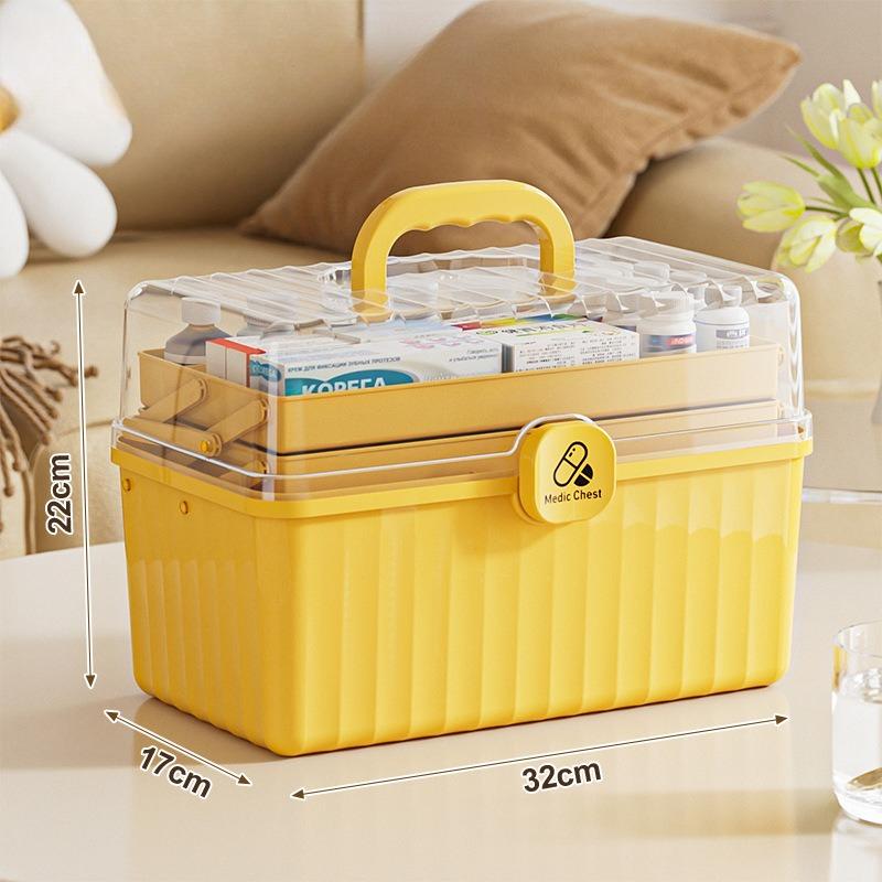 3 Layers Large Capacity Family Medicine Organizer Storage Box Portable First Aid Kit Medicine Container Emergency Pharmacy Box