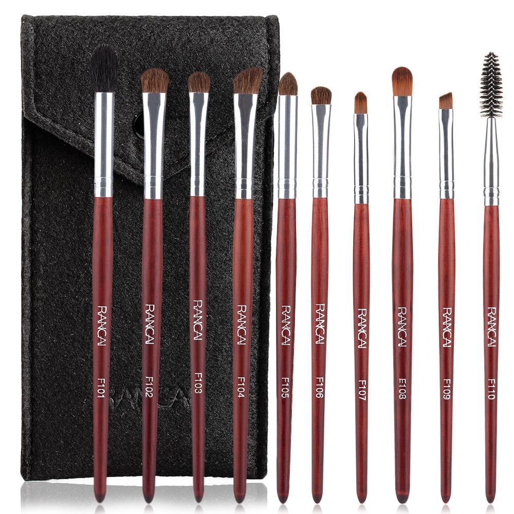 New 10 eyeshadow brush set, full set of pony hair makeup brushes, eye makeup brushes, animal hair smudge brushes.