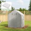 Greenhouse Cover Replacement Walk-in PE Hot House Cover with Roll-up Door and Windows, 140 x 143 x 190cm, White