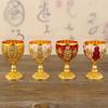 Wine Glass, Carved Mini Spirit Vodka Cup, Vintage Alloy Portable White Wine Goblet, Creative Wedding Party Decoration, 30ml,1pcs