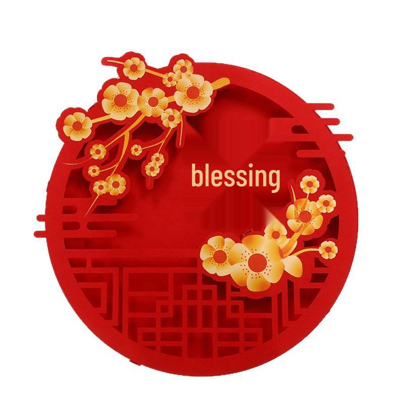 3D Fu Character Couplet Pendant Decorations for New Year & Spring Festival TV Background Wall