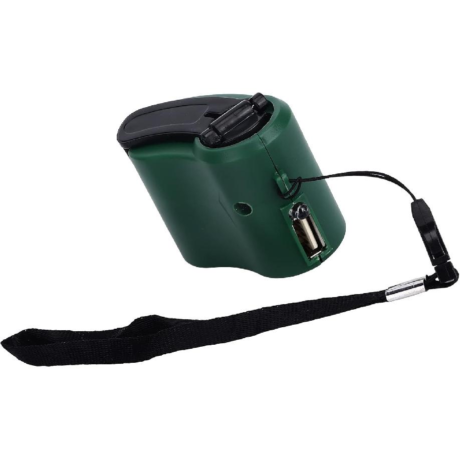 USB Hand Crank Portable Cell Phone Charger with LED Light - 5V Output for Hiking, Camping, Emergency