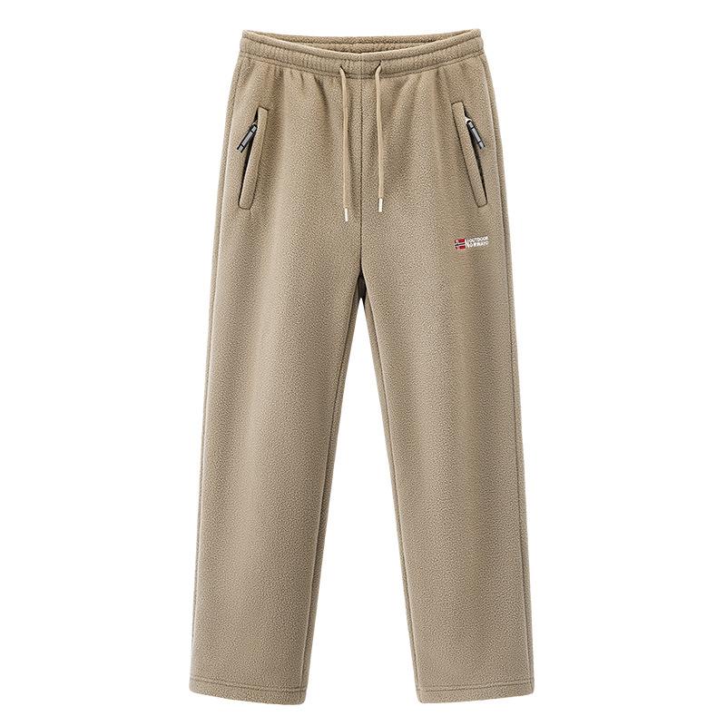 Winter Sportkleding Set Heren Retro Training Dikke Fleece Jas + Broek Tweedelige Set Casual Ski Hardlopen Trainingspak Pak