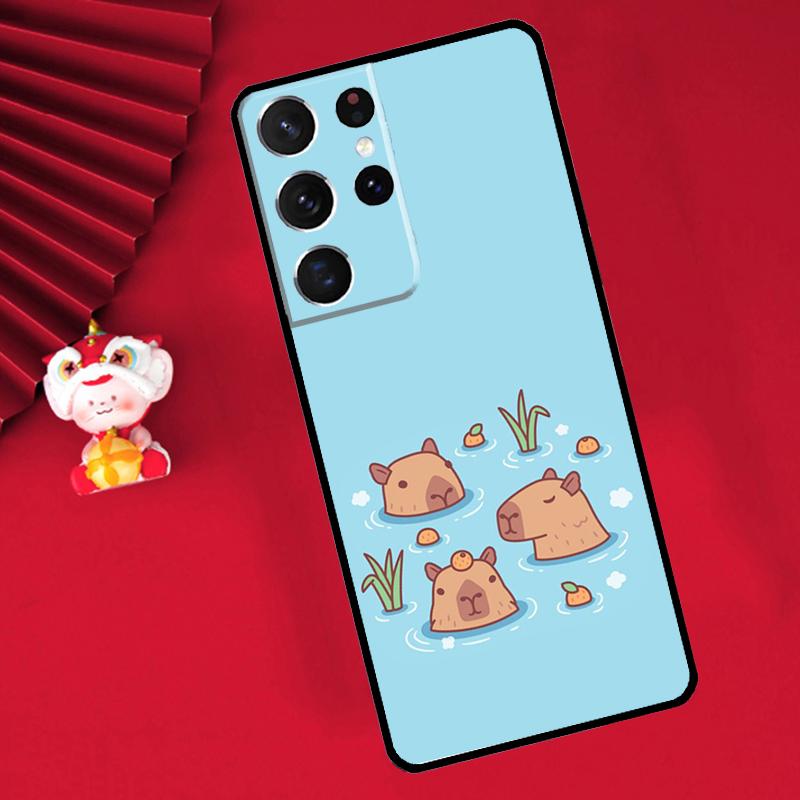 Capybara Spa Case For Samsung Galaxy S25 S26 Ultra S21 S22 S20 S23 S24 Ultra Plus S10 S25 FE Cover Funda