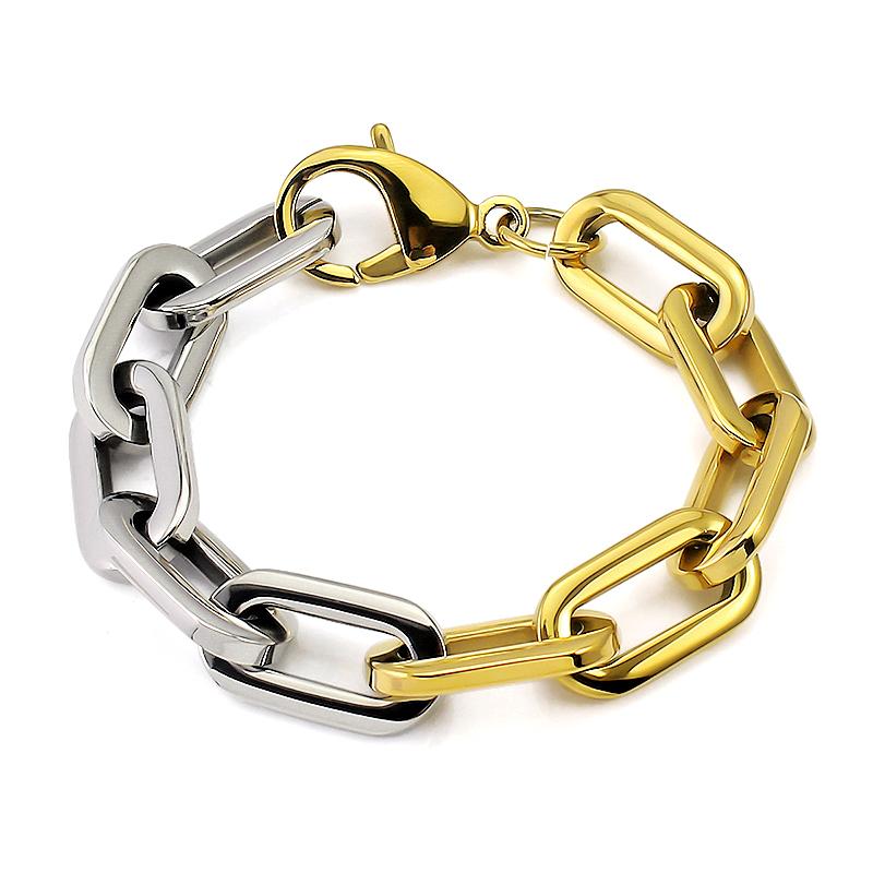 Two Tone Color Choker Necklace for Women Men with Long Chain Charm Pendant Big Cool Necklace Party Jewelry Necklace Bracelet Set