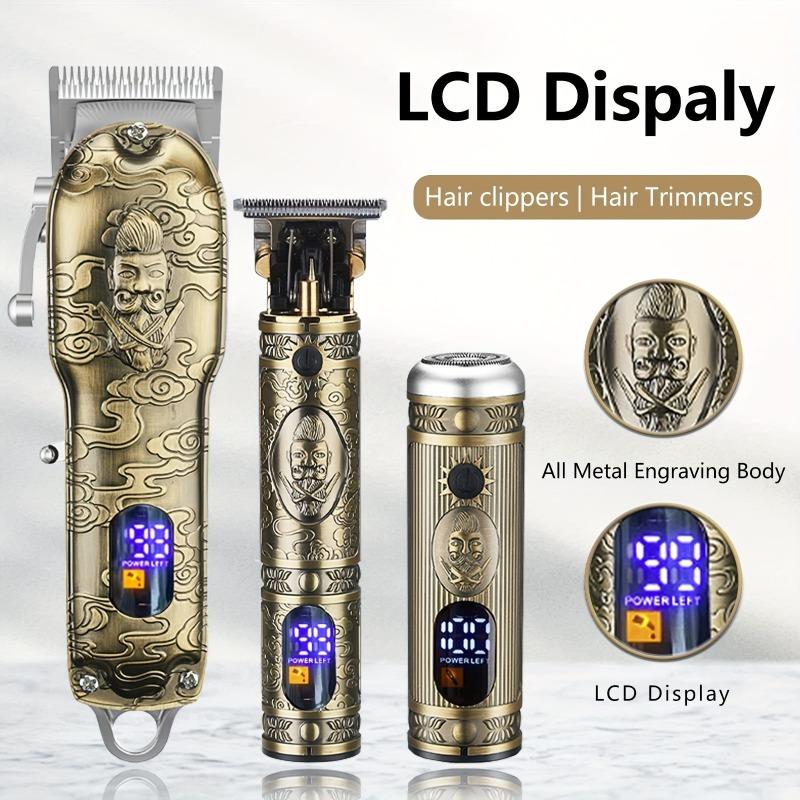 1 Set Verbessern Sie Ihr Haarschnitt-Spiel – Professionelles kabelloses Haarschneide-Set mit LCD-Display – perfektes Geschenk für Männer und Papa!