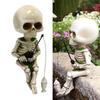Resin Skeleton Fishing Statue Cool Skeleton Figurine Halloween Ornaments Gift for Christmas Thanksgiving