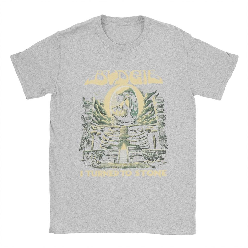 Budgie I Turned To Stone T Shirt Men Pure Cotton Novelty T-Shirt Crewneck Tees Short Sleeve Tops New Arrival