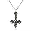 European & American Inverted Cross Necklace: Handmade Punk Rock Black Metal Jewelry