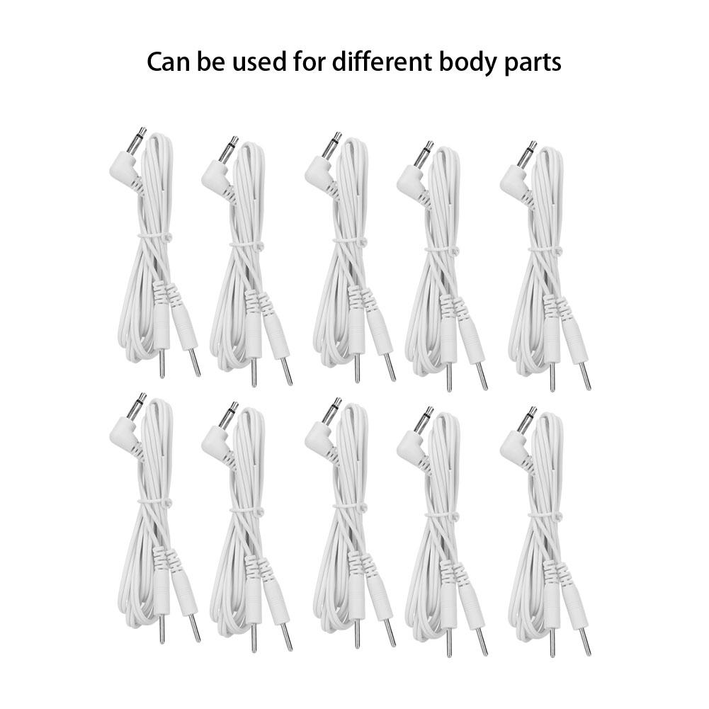 10pcs DC 3.5mm Pin Type Electrode Wires Cable for TENS Unit Physiotherapy Machine2 In 1Pin