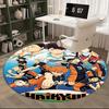 1 Stück Haikyuu Anime Design Runder Teppich - Bürostuhlmatte, Rutschfester Teppich für Heimdekoration, Saisonales Geschenk, Geeignet für Büro, Wohnzimmer
