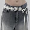 Y2K Lace Waistband Long Dress Jeans Belt Ins Flower Waist Belt  Streetwear