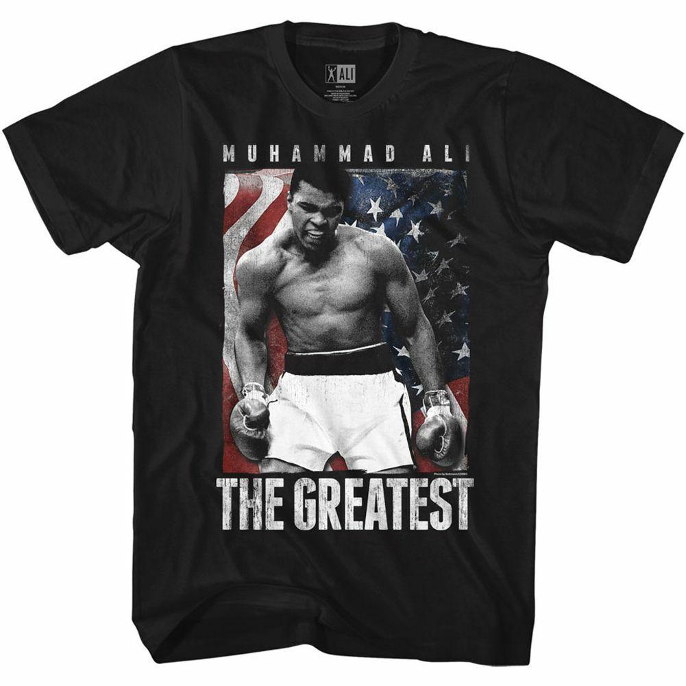 Muhammad Ali Americali Black Adult T-Shirt S
