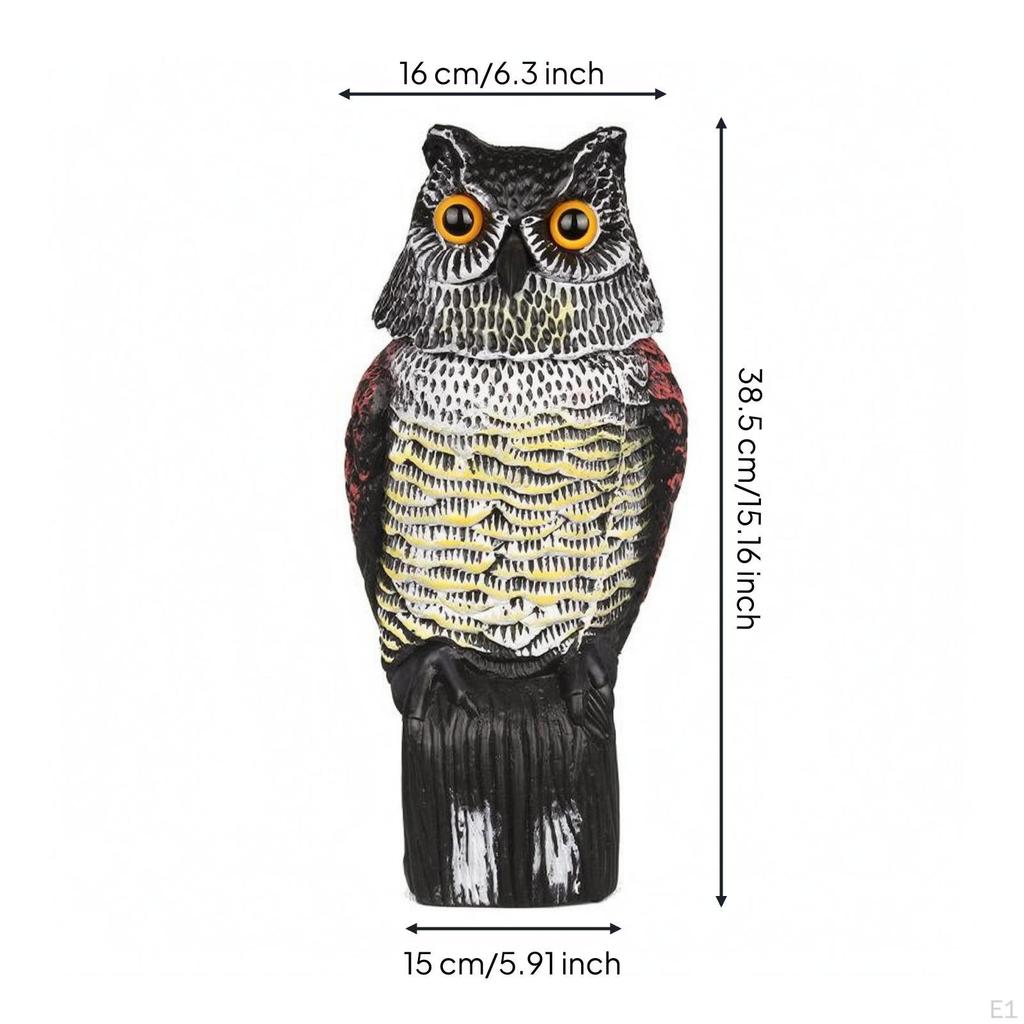 Owl Garden Ornament Textured Resin Sculpture Carved Texture