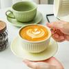 Oeny Ceramic Coffee Cup and Saucer Latte Mug