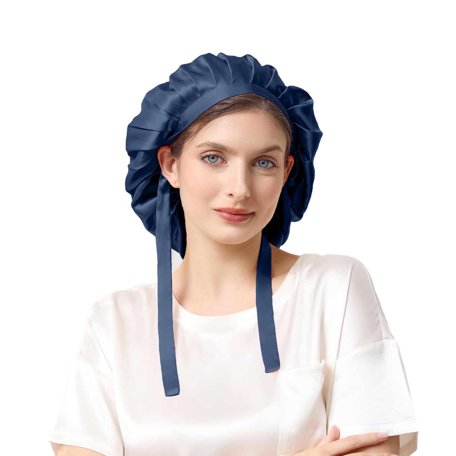 

THXSILK Sleeping Hair 19 Highest Grade OEKO Bow Tie with Elastic Short Prevents Split Ends and Shiny Includes Elastic Easy to Put on and Take Perfect