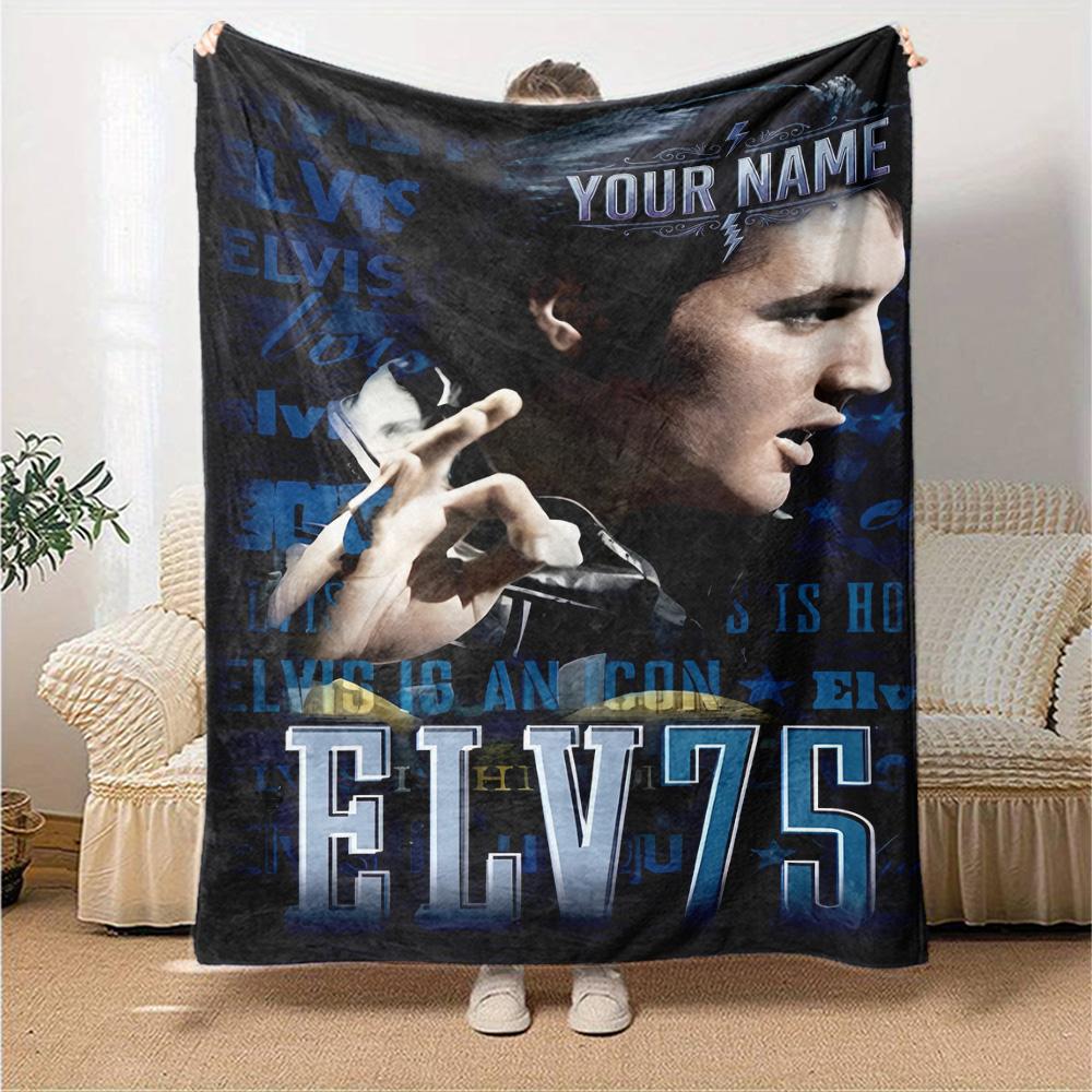 Elvis Presley Personalisierte Decke Überwurf Personalisierte Decke Langlebiger Komfort für Picknicks Wohnzimmer Sofa Nickerchen Vier Jahreszeiten Vielseitig