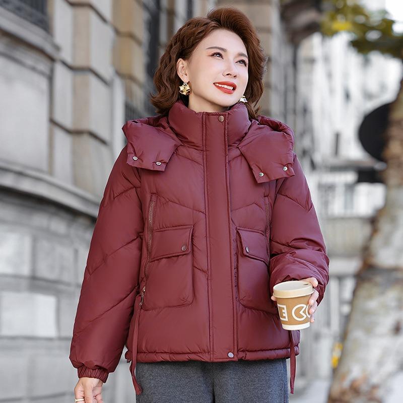 Women's short hooded small bread clothes autumn and winter loose warm cotton-padded jacket