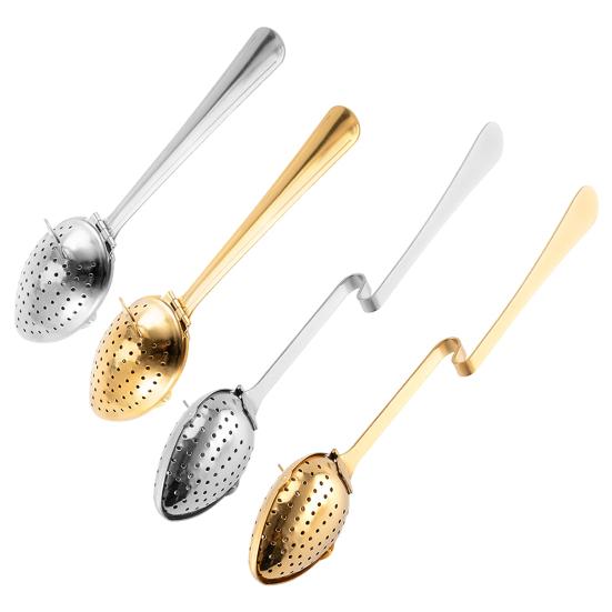 Te-spreder i rustfritt stål med krok Fine hull Te-intervallfilter for løsblads-te- og kaffebrygging Bærbar te-infuser for hjemreise