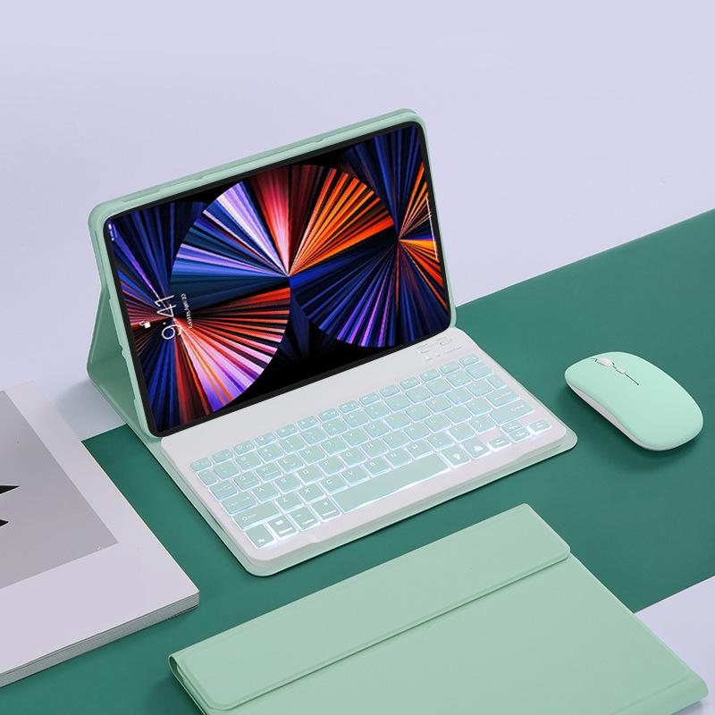Compatible with Xiaomi 7 Pro/8 Tablets: Leather Case & Detachable Seven-Color Backlit Bluetooth Keyboard Protective Shell.