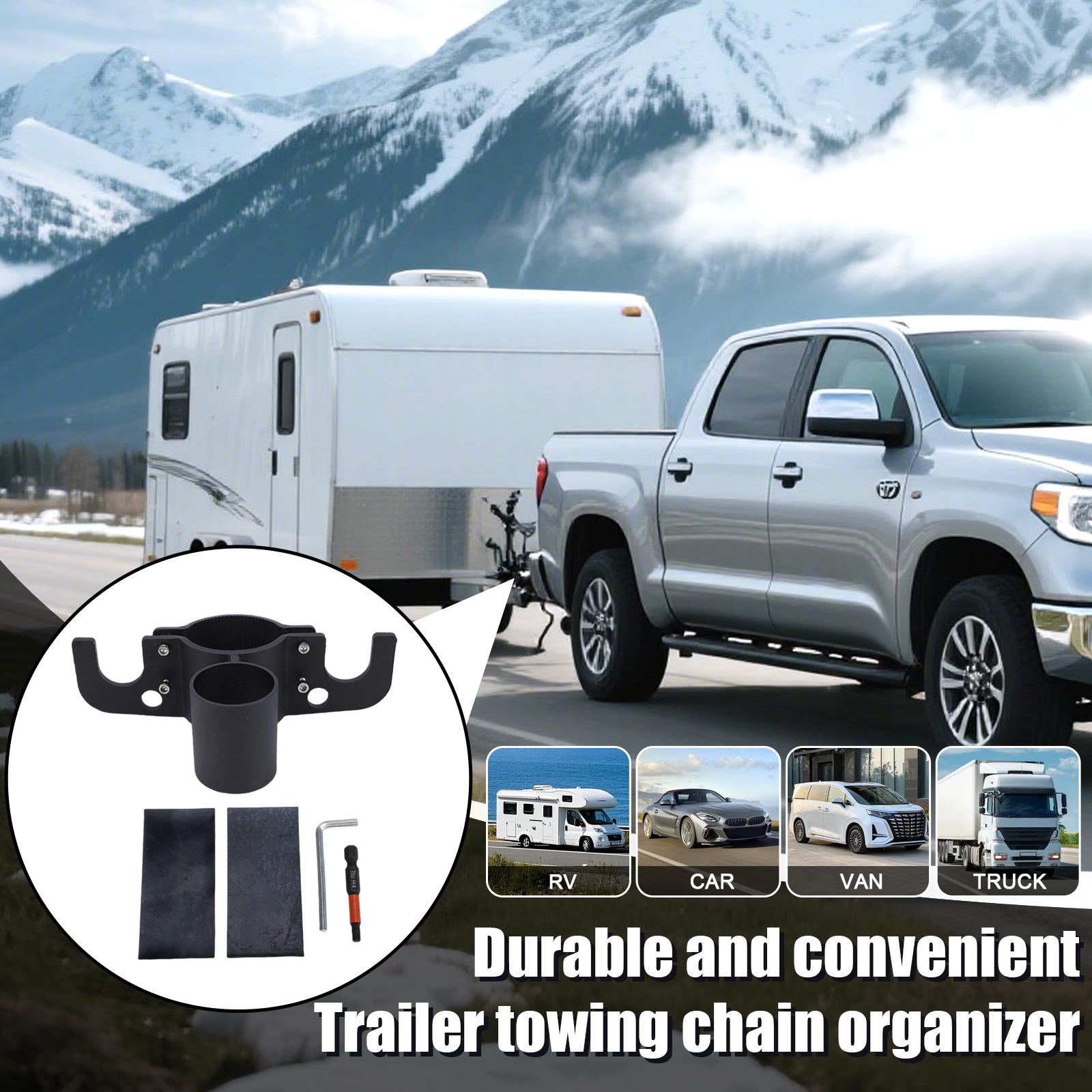 

Aluminum RV Towing Chain Organizer & 7-Way Plug Holder One Size белый
