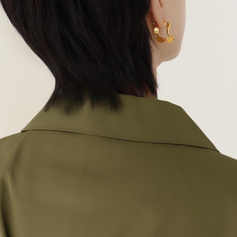 18K Gold Plated Titanium Steel Wave Hoop Earrings