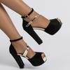 Sandali da Donna con Tacco Alto Taglie Forti Nuovi Sexy Open Toe con Cinturino alla Caviglia Sandali con Tacco Alto 2026 Cinturino con Fibbia Piattaforma Impermeabile Tacchi Chunky