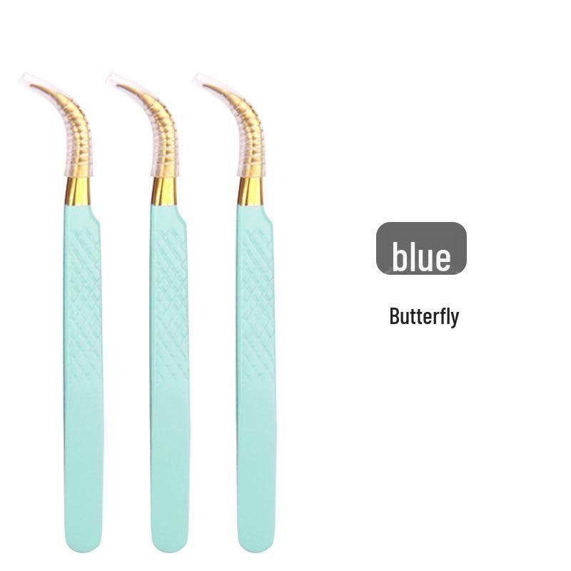 High Precision Stainless Steel Blue Tweezers for Eyelash Extensions
