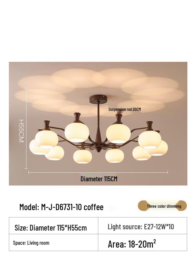 French Retro Nanyang Style Chandelier for Living Room, Restaurant, or Bedroom