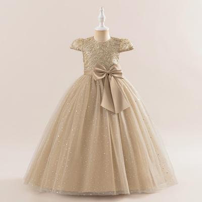 Mädchen Prinzessin Tüll Partykleid - Puffige Schleife Blumenmädchen-, Hochzeits- & Ballkleid