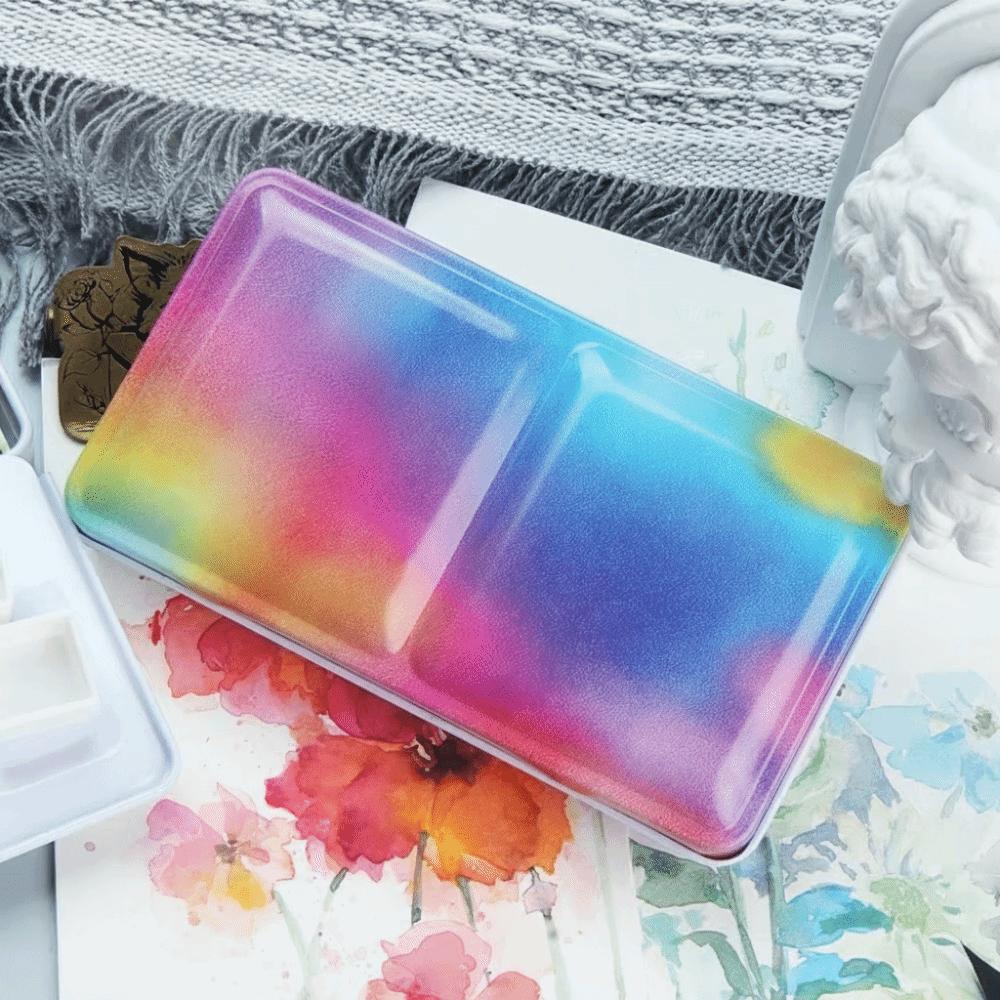 Leere Falt-Eisenkiste Faltbare Aquarellfarbkasten Tragbare Kunstbedarfsbox Aquarellfarbe