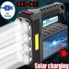 Torcia elettrica ricaricabile USB/solare a 8 LED Torcia tattica a batteria con faretto a lunga portata impermeabile multifunzione per esterni