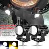 Motorcycle Mini Driving Light Dual Colo for Headlight Auxiliary Spotlight Lamp R ATV Scooter 12V Moto Fog Light Accessories