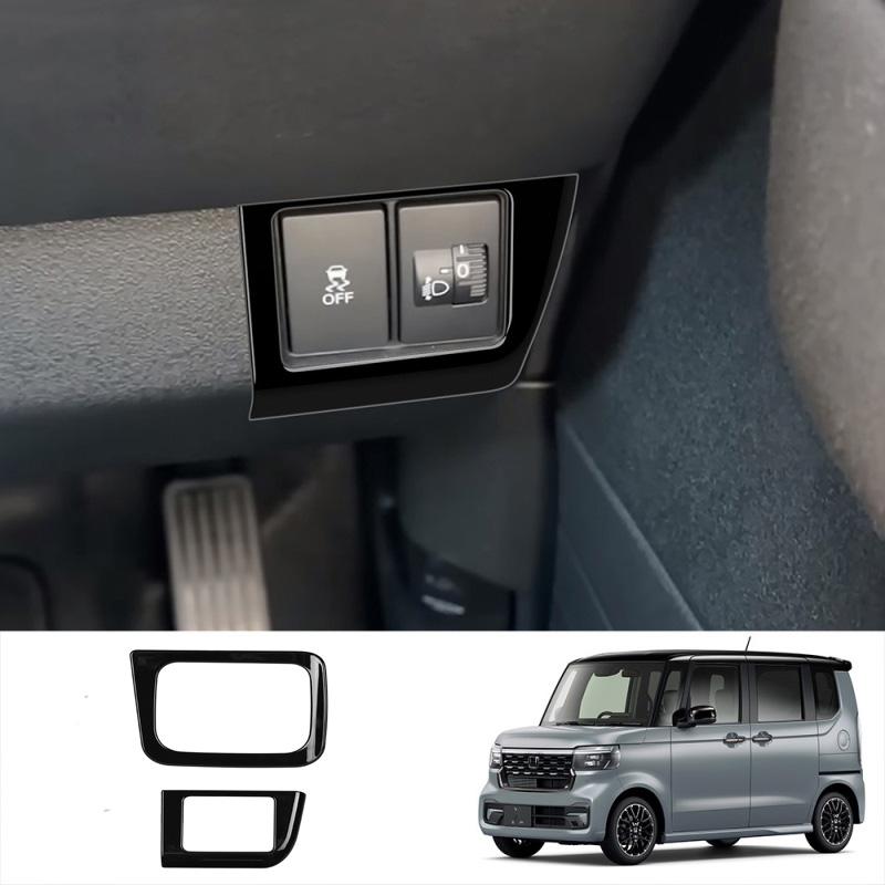 RHD ABS black For Honda N-BOX/N-BOX  2024 2025 door handle window switch trument One button start steering wheel cover