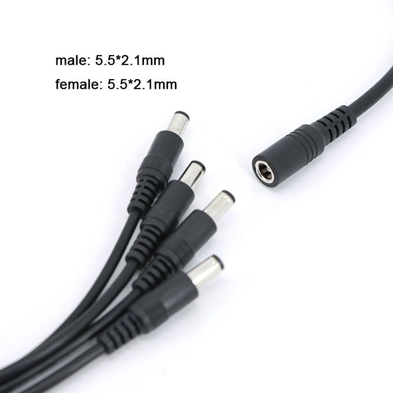 70cm DC 1 Female To 4 Male Splitter Connector Extend Cable 12V Power Supply Adapter 5.5*2.1mm for Camera Strip Accessories 0.7m