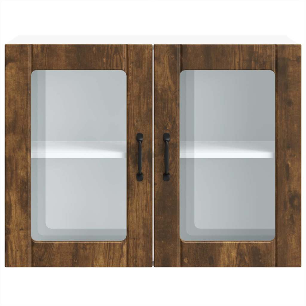 Kitchen Wall Cabinet with Doors, Lucca, Smoked Oak